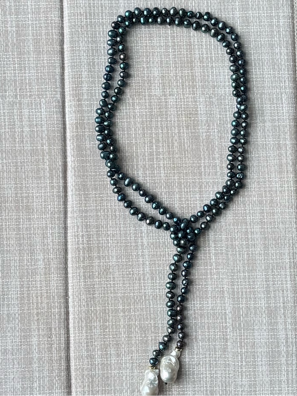 NWOT Polo Ralph Lauren Black and Baroque Pearl Strand Necklace - Picture 4 of 14